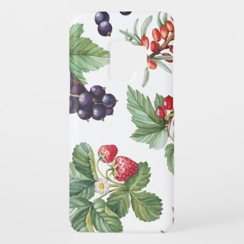 Watercolor Berries Illustration Seamless Pattern Case_Mate Samsung Galaxy S9 Case