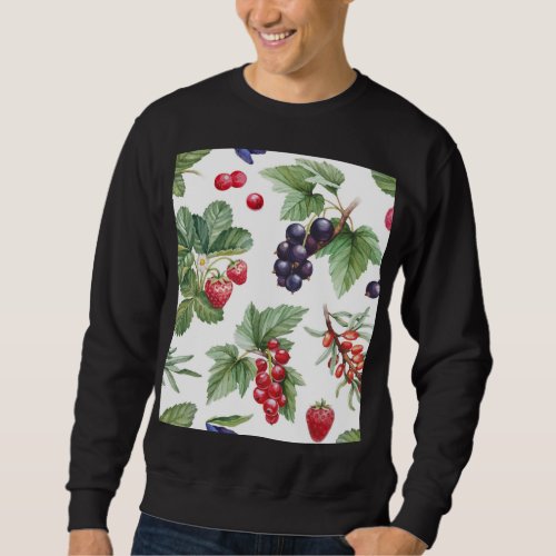 Watercolor Berries Illustration Seamless Pattern Sweatshirt