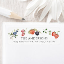 Watercolor Berries Return Address