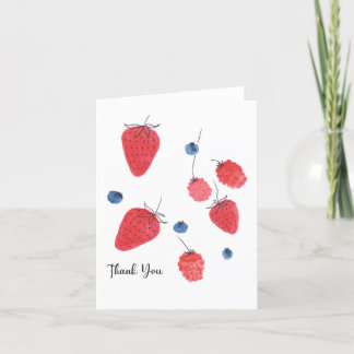 Watercolor Berries Thank You Card