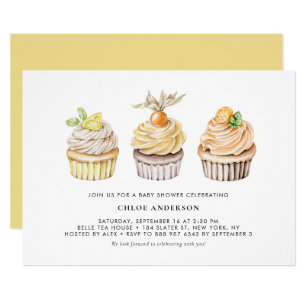Watercolor Cupcake Invitations Zazzle