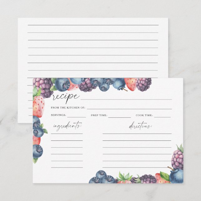 Watercolor berry Bridal shower (Front/Back)