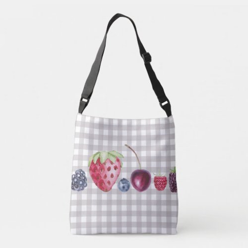 WATERCOLOR BERRY DESIGN CROSSBODY BAG