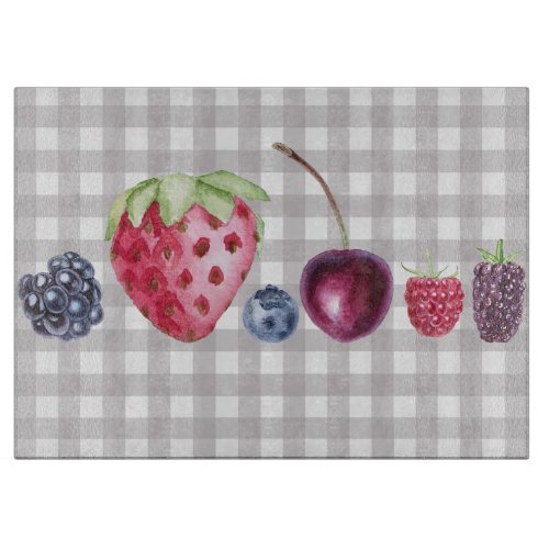 WATERCOLOR BERRY DESIGN CUTTING BOARD