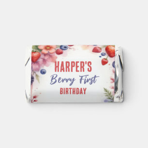 Watercolor Berry First Birthday Strawberry Party - Hershey's Miniatures