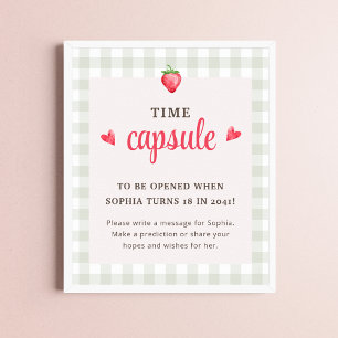 Watercolor Berry First Birthday Time Capsule Poster