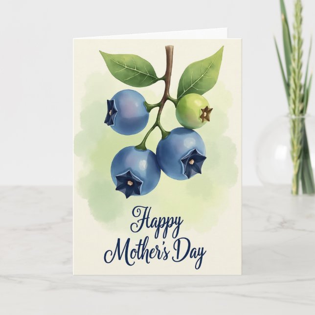Watercolor Berry Mothers Day Card (Front)