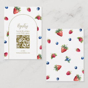 Watercolor Berry Sweet Baby Shower Registry Enclosure Card