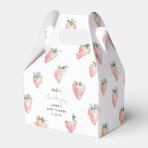 Watercolor Berry Sweet Baby Shower Thank You Favor Boxes