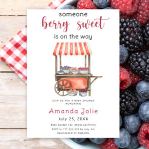 Watercolor Berry Sweet Berries Baby Shower Invitation