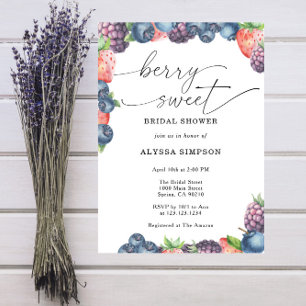Watercolor Berry Sweet Bridal Shower Invitation