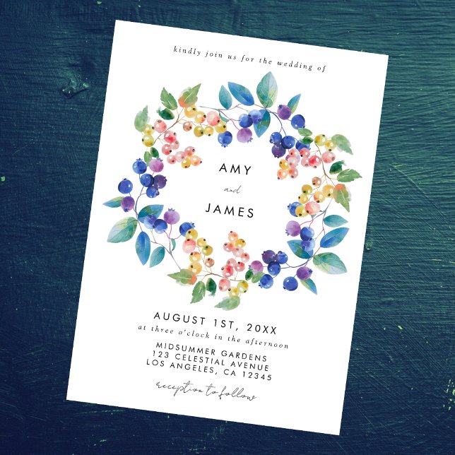 Watercolor Berry Wedding Invitation (Creator Uploaded)