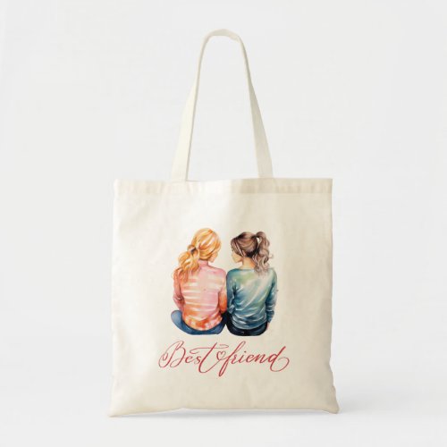 Watercolor Best Friends Tote Bag