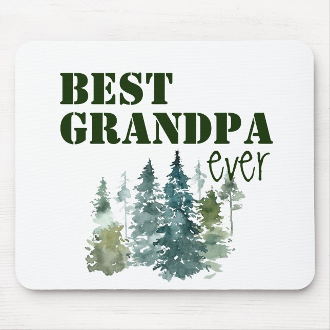 Watercolor Best Grandpa Ever Mouse Pad (Front)