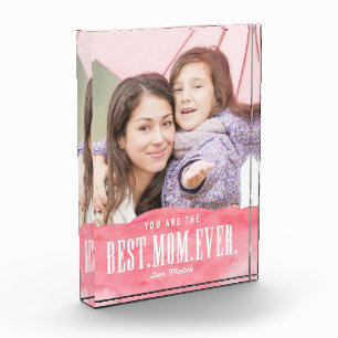 Watercolor Best Mom Ever Acrylic Photo Block