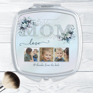Watercolor Best Mom Ever Photo Collage Compact Mirror