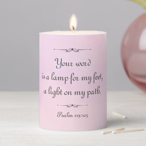 Watercolor Bible Quote Psalm 119105 Pillar Candle
