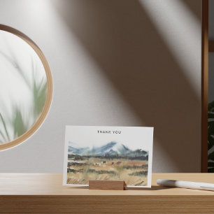 Watercolor Big Sky Country Sympathy Thank You Note Card