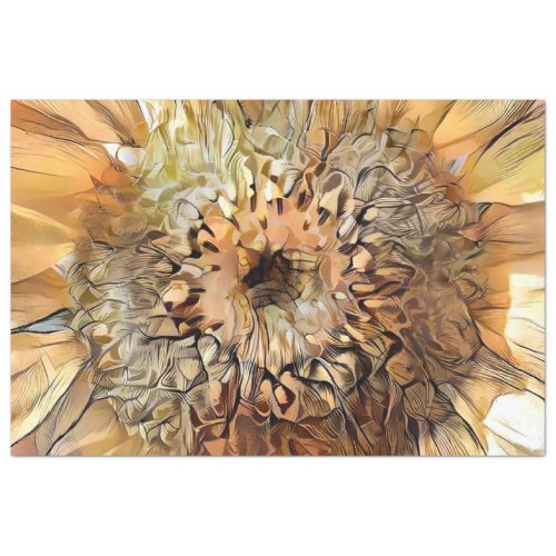 Watercolor Big Sun Sunflower Elegant Collection Tissue Paper