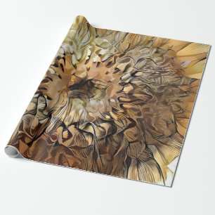 Watercolor Big Sun Sunflower Elegant Collection Wrapping Paper