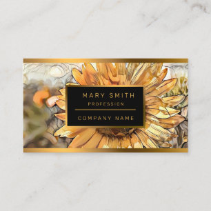 Watercolor Big Sunflower Elegant Collection Business Card