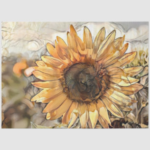Watercolor Big Sunflower Elegant Collection Tissue Paper