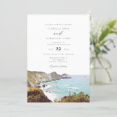 Watercolor Big Sur California Coast Wedding Invitation (Standing Front)