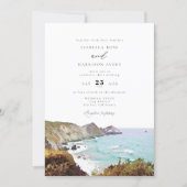 Watercolor Big Sur California Coast Wedding Invitation (Front)