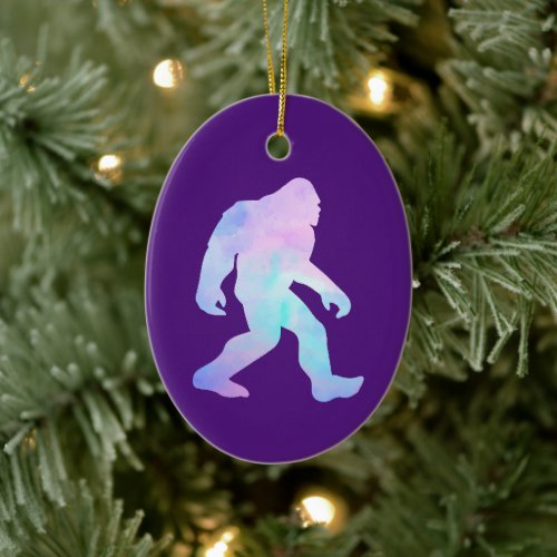 Watercolor Bigfoot       Ceramic Ornament