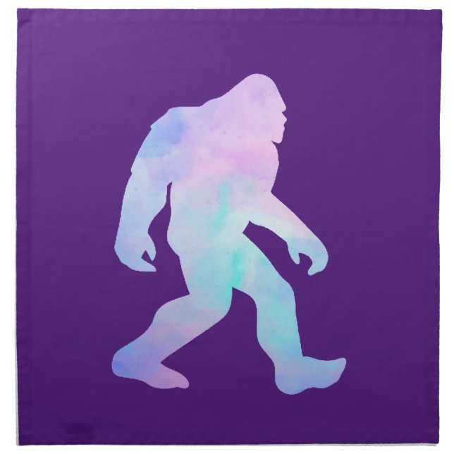 Watercolor Bigfoot  Cloth Napkin (Front)