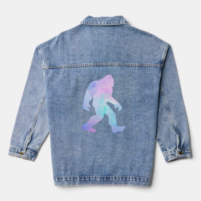 Watercolor Bigfoot Denim Jacket (Back)