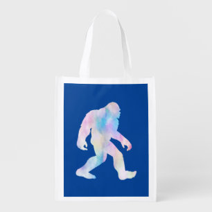 Watercolor Bigfoot Grocery Bag