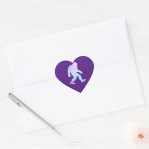 Watercolor Bigfoot Heart Sticker