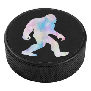 Watercolor Bigfoot       Hockey Puck