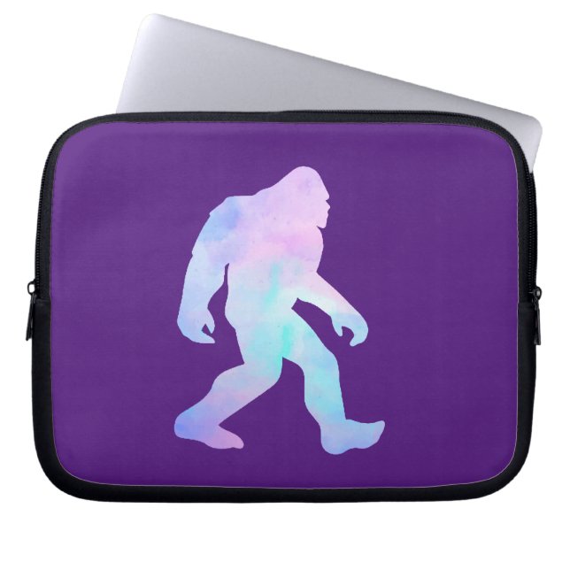 Watercolor Bigfoot Laptop Sleeve (Front)