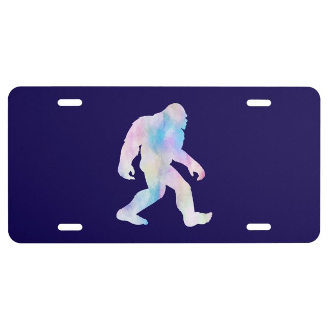 Watercolor Bigfoot       License Plate (Front)