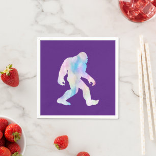 Watercolor Bigfoot Napkins