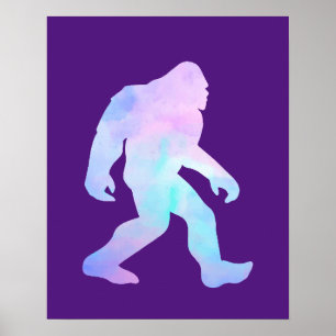 Watercolor Bigfoot Poster