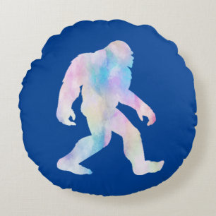 Watercolor Bigfoot      Round Pillow