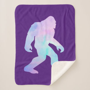 Watercolor Bigfoot Sherpa Blanket