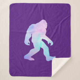 Watercolor Bigfoot   Sherpa Blanket