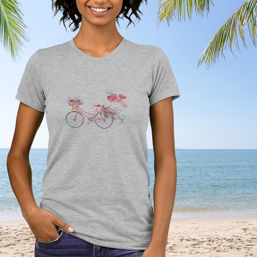 Watercolor Bike  Balloons T_Shirt