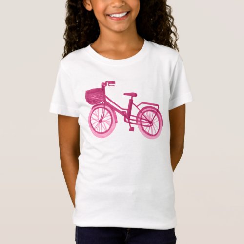 Watercolor Bike_ Pink T_Shirt