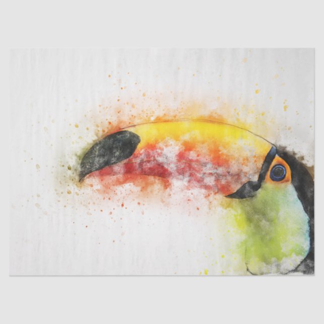 Watercolor Bird  7 Decoupage Wall Art Tissue Paper (Front)