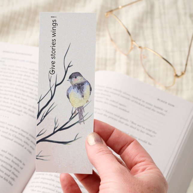 Watercolor Bird Bookmark  (Hand)