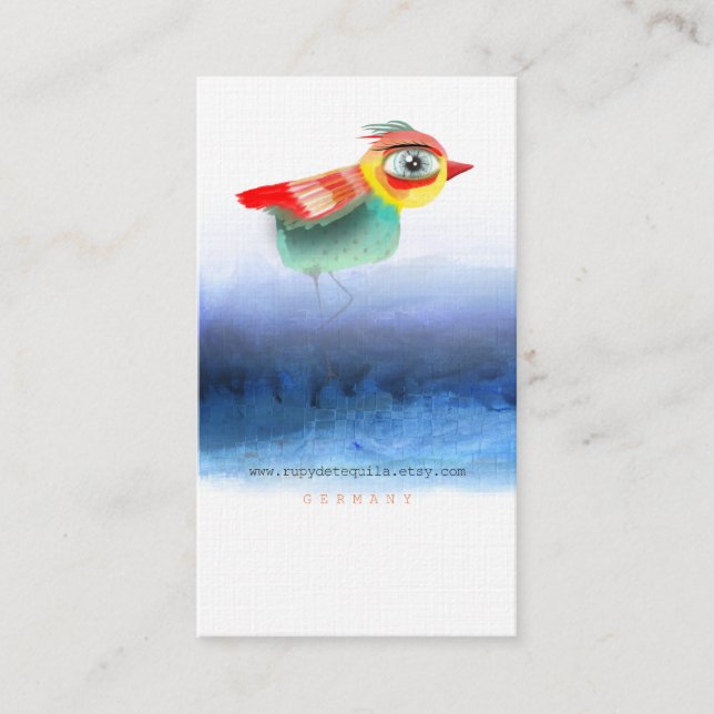Watercolor Bird Business Card (Front)