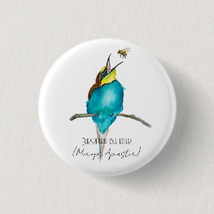 Watercolor bird (European bee-eater) Button