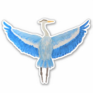 Watercolor Bird Great Blue Heron Sticker