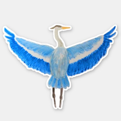 Watercolor Bird Great Blue Heron Sticker