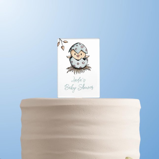 Watercolor Bird Hatching Baby Shower Cake Topper (Creator Uploaded)
